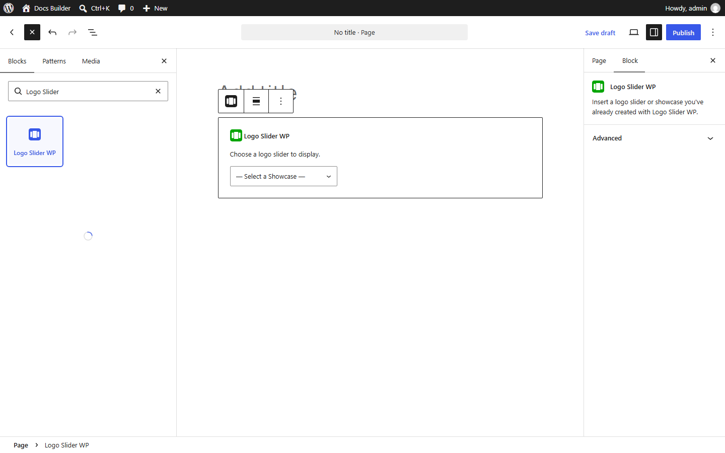 Logo Slider WP block placeholder